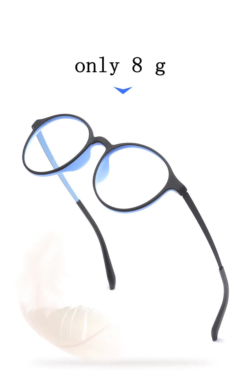 Ultralight Titanium Alloy TR90 Reading Glasses For Men And Women Retro Round Anti blue Light Presbyopia Glasses 0 +100 +150 +250