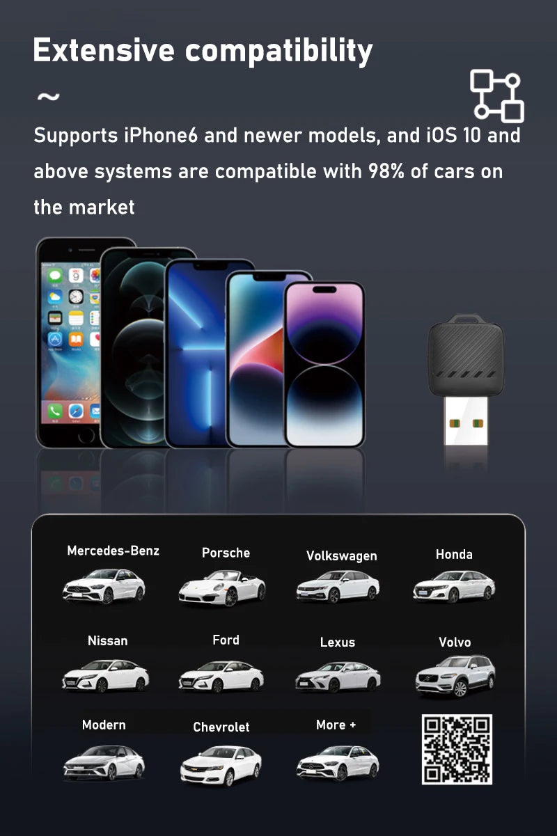 2- in-1  Wireless Android Auto Adapter Wireless CarPlay Dongle Car Intelligent Systems AI Smart Box For Car Wired CarPlay