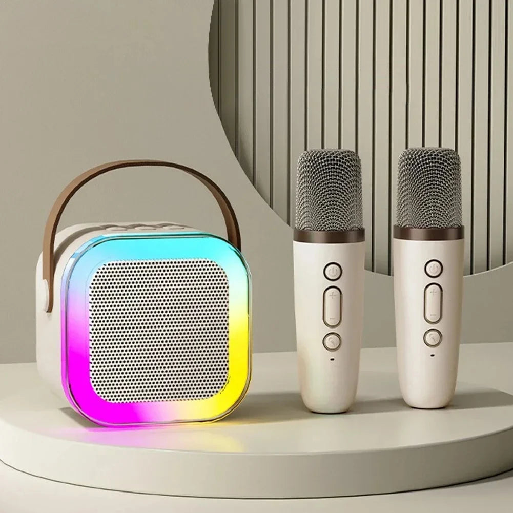 Hot K12 Bluetooth Speaker Portable Home Cute Karaoke Mini Wireless Audio with 1/2 Microphone K Song Family Singing Machine