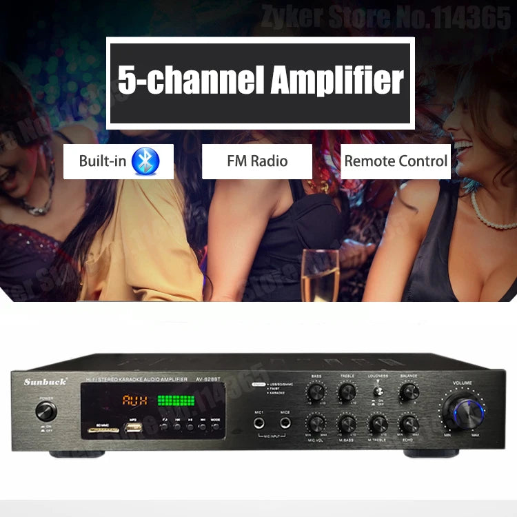 110/220V 2000W Bluetooth Power Amplifier Audio Subwoofers HiFi Stereo Surround Sound Digital Amplifiers For Home Karaoke theater