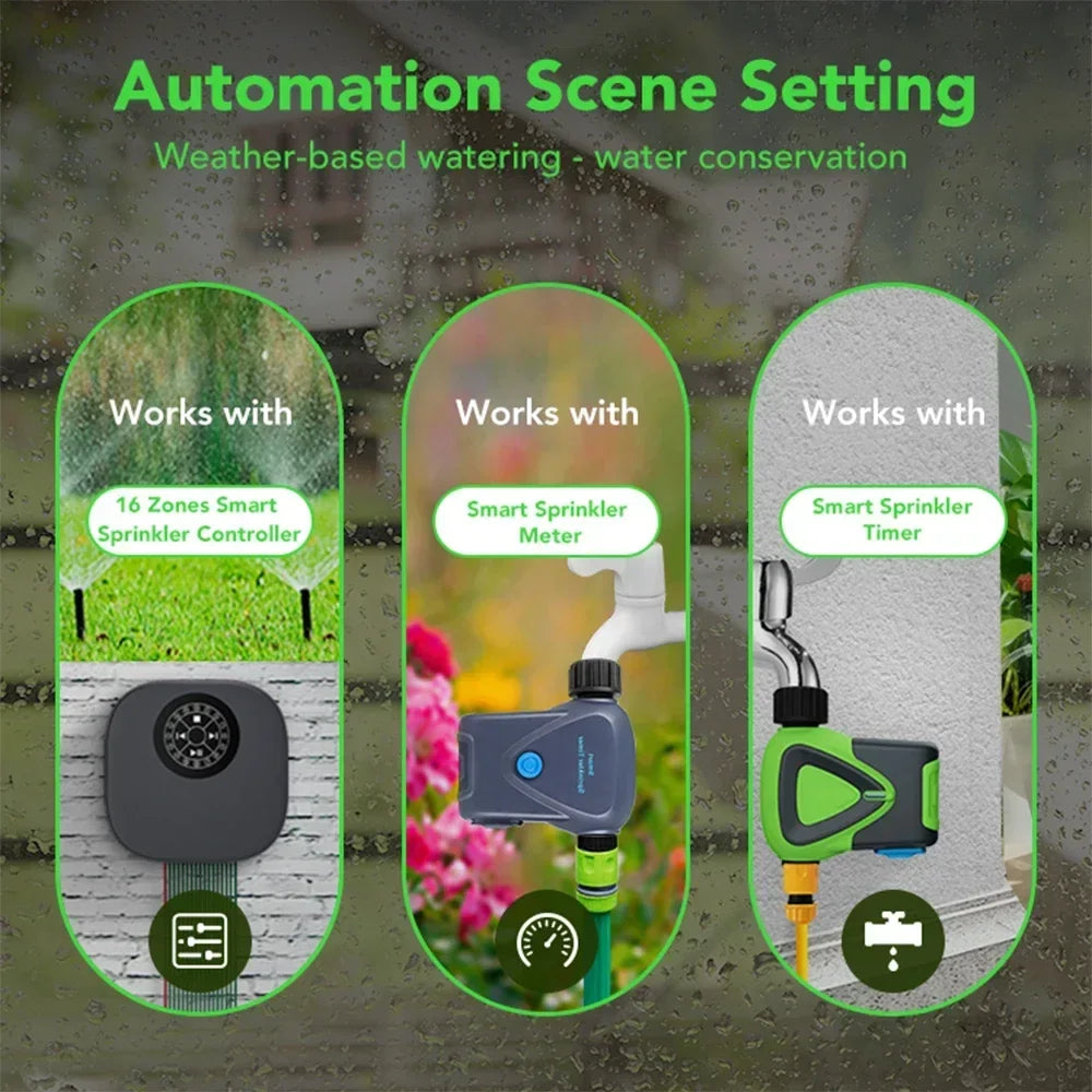 Haozee Tuya WiFi Smart Rainfall Sensor Outdoor IP66 Waterproof Rain Detector Wireless Real-Time Rain Detection Remote Monitor