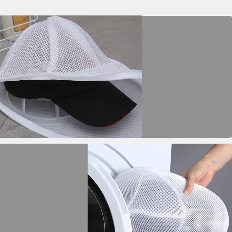 Washing Machine Hat Wash Protector Cap Cleaner Laundry Bag  Small Clothes Wash Bag Anti-Deformation Mesh Organizer Zip Bags