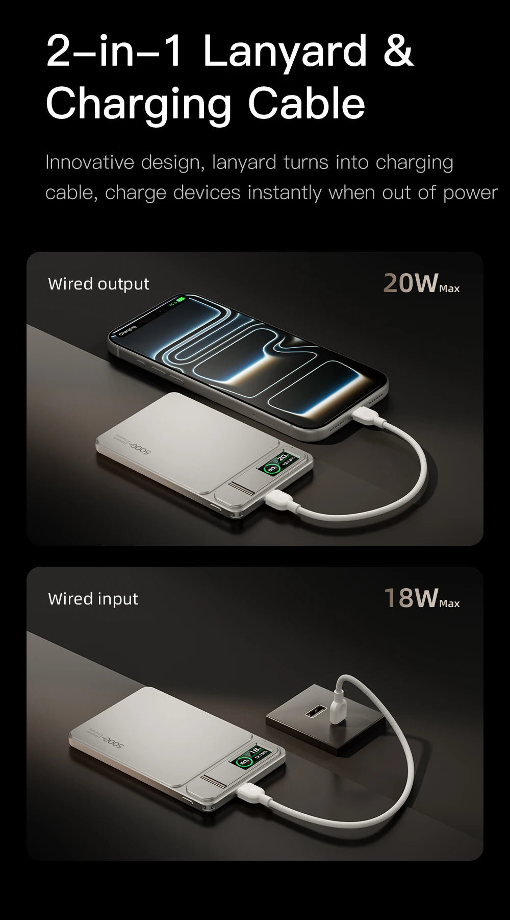3 In 1 Magnetic Powerbank 15W Wireless Fast Charing With Intelligent TFT Screen External Battery For iPhone 12-17  Watch Airpod