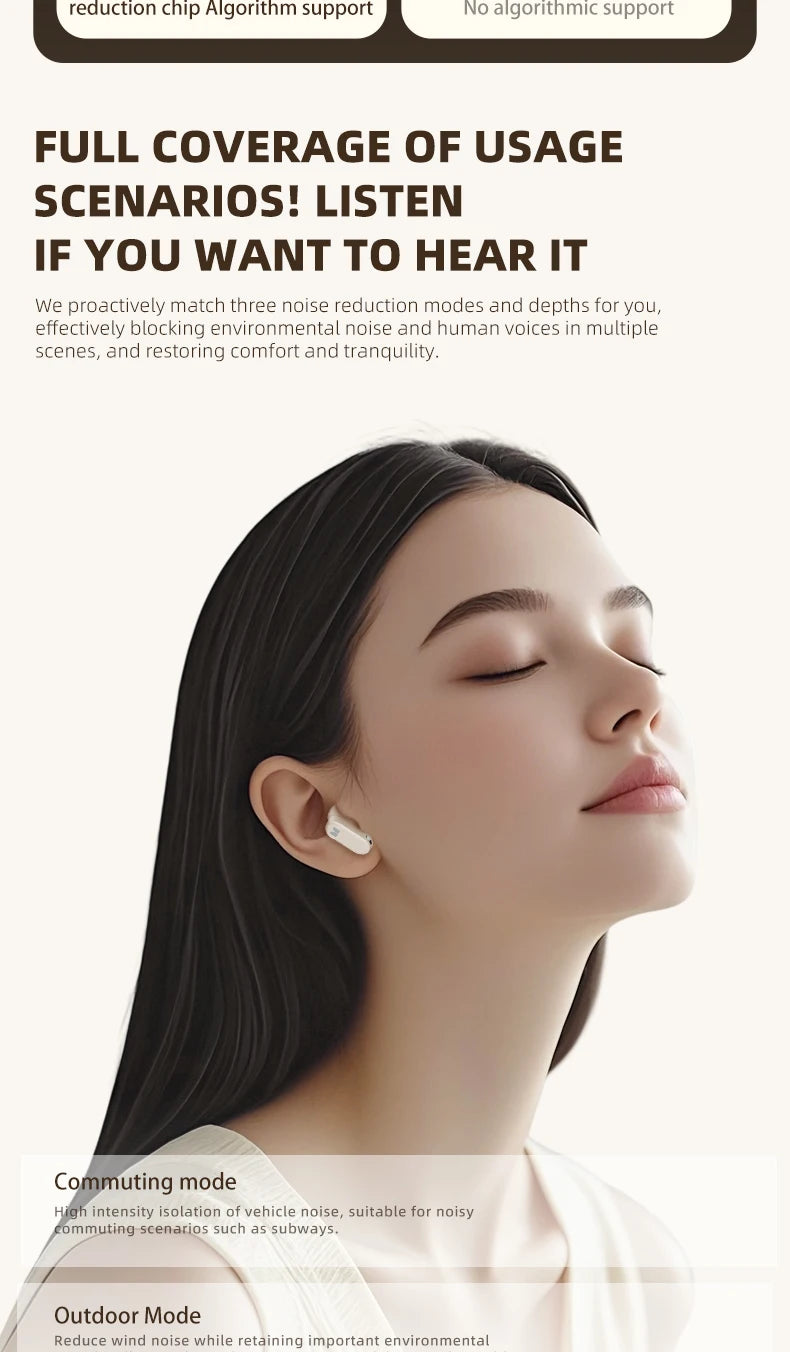 Bluetooth 6.0 Ear Clip Sports Headphones