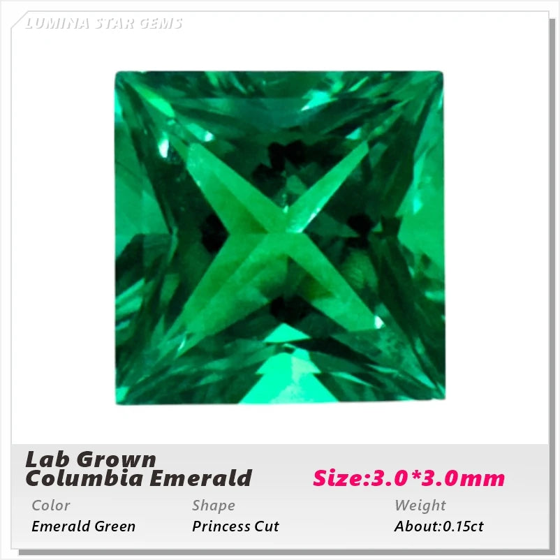 Lab Grown Colombian Emerald Stone High Quality Multiple Cuts Available Hydrothermal Hand-cutting Selectable AGL Certificate