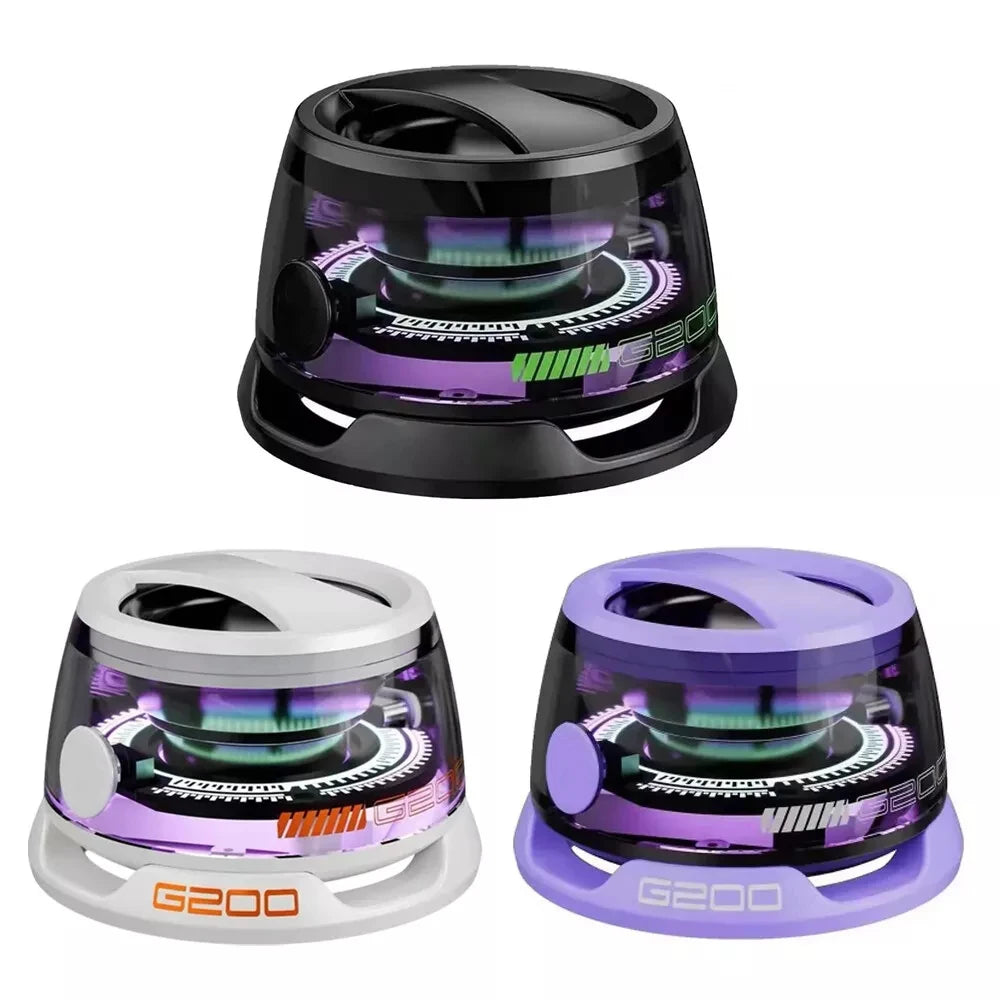 Outdoor Magnetic Bluetooth5.3 Speaker Wireless Portable Mini Travel Stereo Speaker with RGB Color Light and Phone Holder for Ios