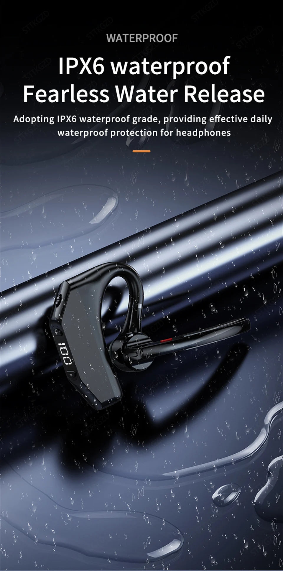 Wireless Headphones With Dual Microphon Bluetooth Earphone ENC Noise Cancelling Hands-free Headset Busines Auriculares Driving