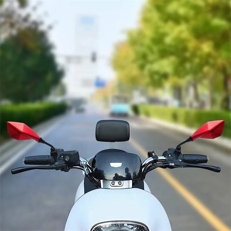 Motorcycle Mirrors Red M10 ABS Motorcycle Rearview Mirrors Scooter E-Bike ATV Dirt Bike Rear View Mirrors HD Side Mirror