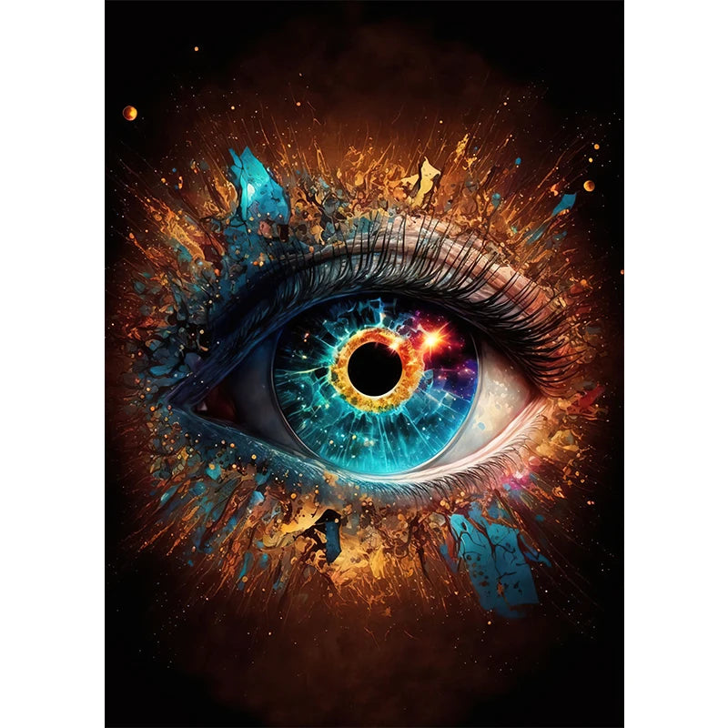 Classic Abstract Wall Art , Eye Features Mural, HD Canvas Print Poster for Home Living Room Bedroom Office Decoration Cuadros