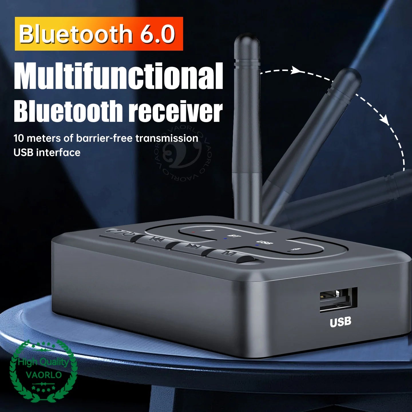 NEW USB Bluetooth 6.0 Audio Receiver Adapter Wireless Stereo Music 3.5mm AUX R/L RCA With Mic Support U-Disk For Car Speaker Amp