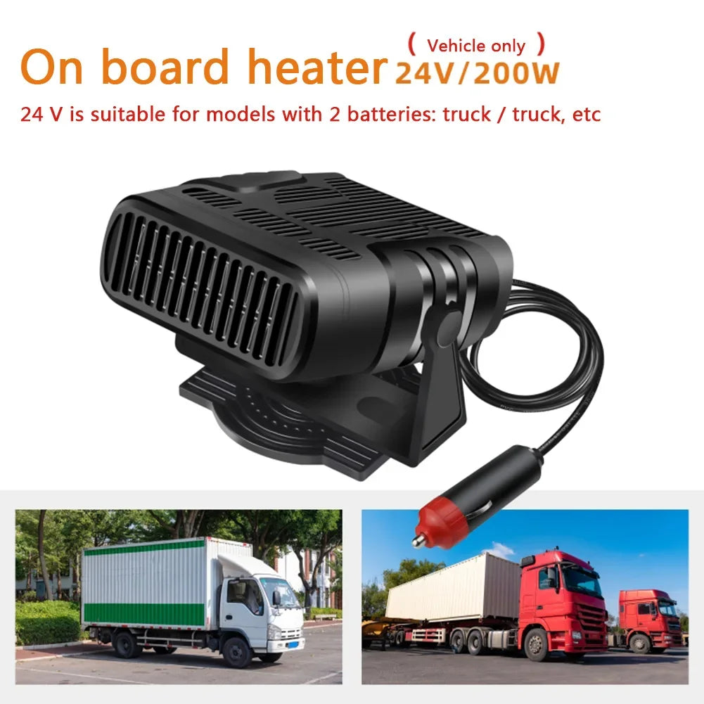 NEW 12V/24V Portable Car Heater Car Heater Fan 2IN1 Cooling Heating Auto Windshield Defroster Car Anti-Fog Heater Dryer 360°