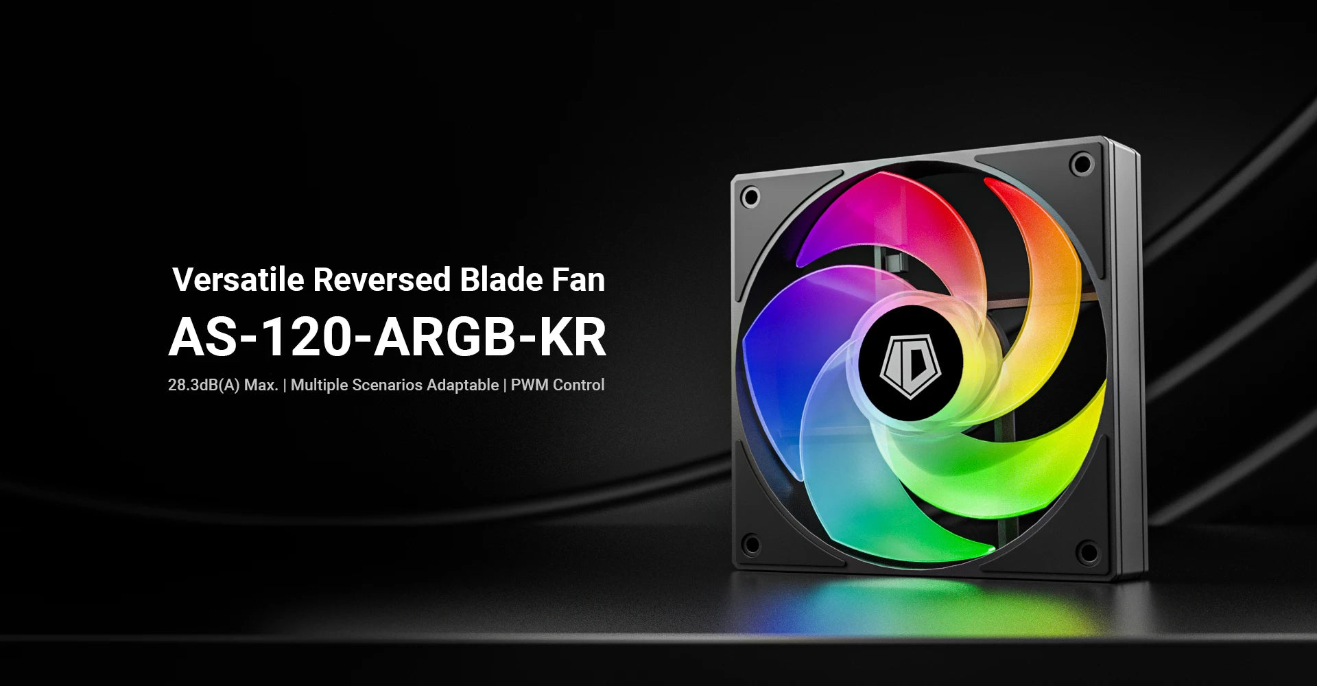 ID-COOLING AS-120-K 120mm High Performance Computer Cooling Fans,Fan Speeds：300- 2000 RPM,Hydraulic Bearing Quiet Long lifespan