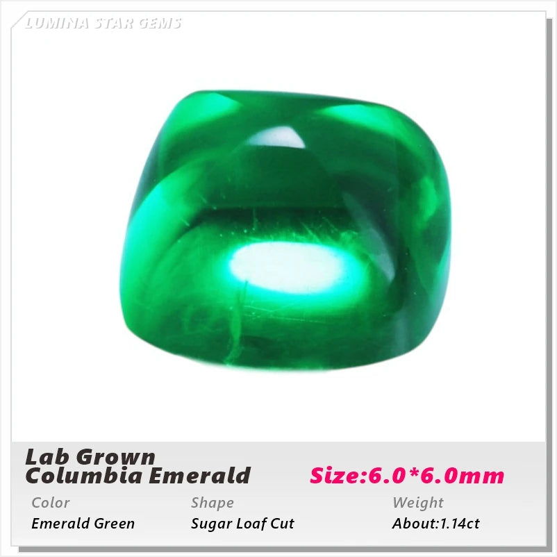 Lab Grown Colombian Emerald Stone High Quality Multiple Cuts Available Hydrothermal Hand-cutting Selectable AGL Certificate