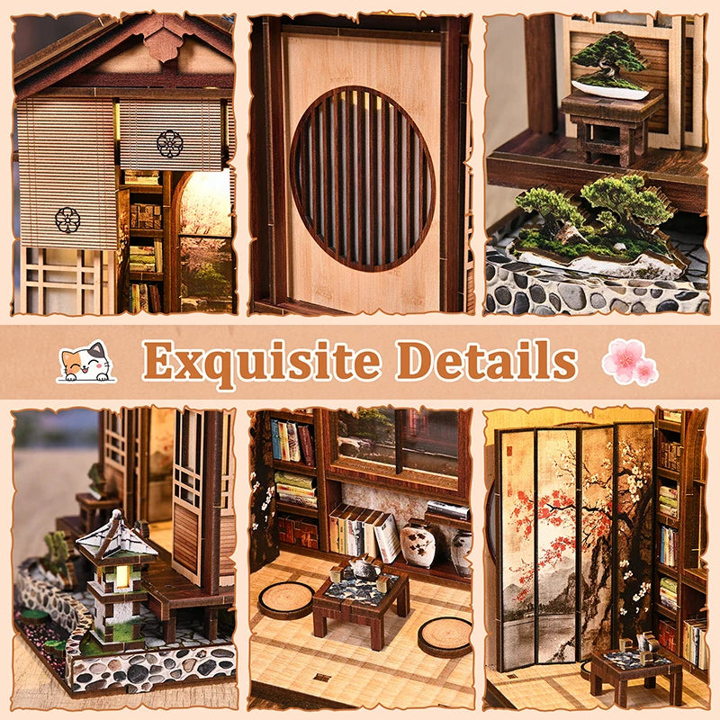 New Moss Lamp & Garden DIY Wooden Bookend 3D Puzzle - Hand Assembly Miniature House Model, Home Decor, Christmas  Black Friday
