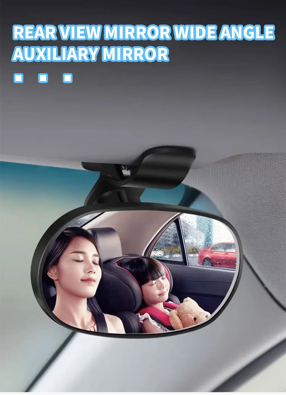 SEAMETAL Car Mirror Interior Baby Mirrors 360 Degrees Rotatable Dashboard Windshield Sun Visor Plate Auxiliary Observe Mirror