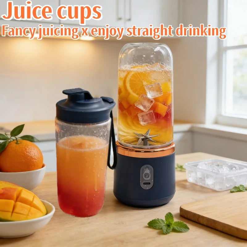 Portable Electric Blender 6 Blades Juice Smoothie Maker Ice Crusher Food Processor Personal for Fresh Drinks Juicer Machine