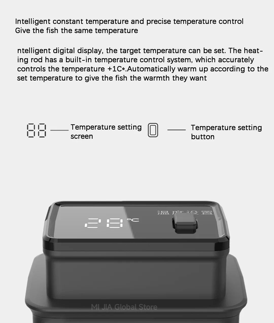 DESGEO 50W Smart Aquarium Heater - APP Control, Intelligent Constant Temperature  Precise Thermostat for Fish Tanks