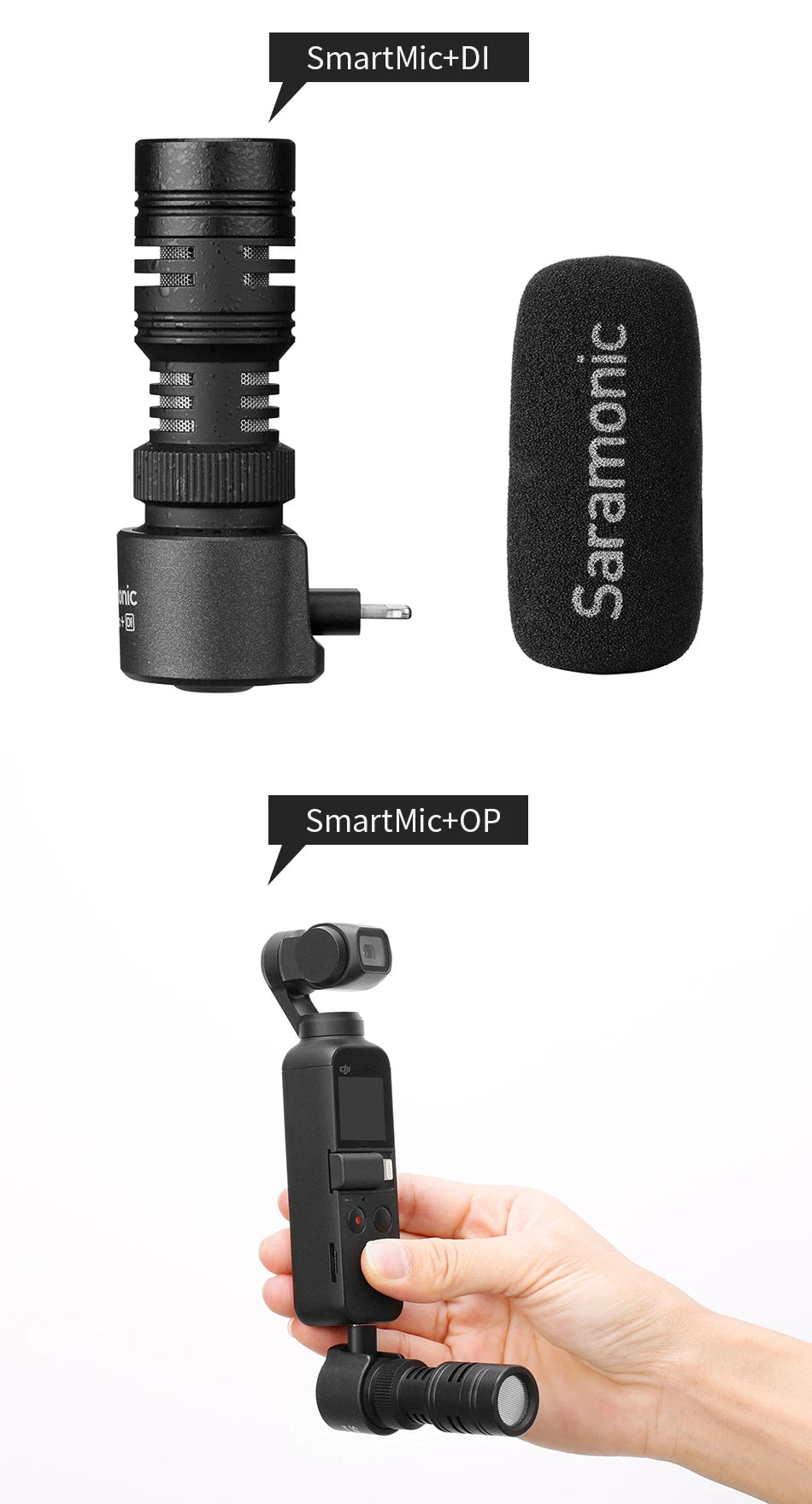 Saramonic SmartMic + Di/UC Type-C Directional Microphone with Foam Windscreen for IOS iPhone 13 11 7 7 plus Android Smartphones