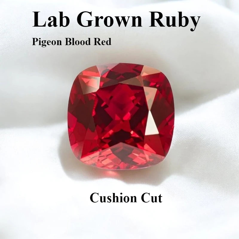 Lab Grown Ruby Various Shape Pigeon Blood Red Charms Gemstone for DIY Jewelry Making Materials Selectable Certificate