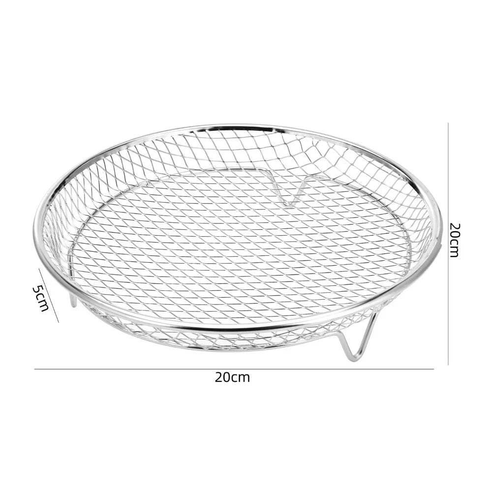 Durable Stackable Air Fryer Rack Non-Stick Stainless Steel Airfryer Tray Grilling Rack Kitchen Gadgets