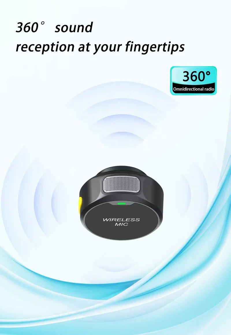 Wireless Lavalier Microphone Outdoor Live Recording Interview Vlog Magnetic Noise Reduction Portable For iPhone Android