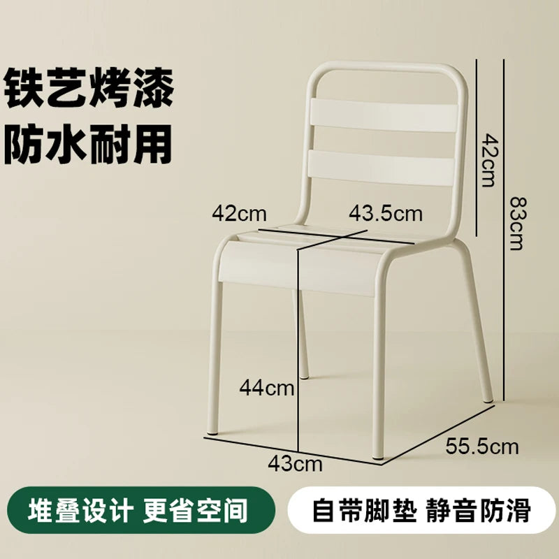 Outdoor Iron Leisure Chairs, Garden Courtyard Dining Chairs, Balcony Homestay Clubs, Villas, Courtyard Dining Tables and Chairs