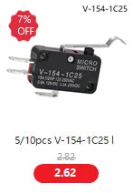 10pcs/lot Large micro switch V-15-1C25, silver point V-15-IC25 microwave oven, contact switch, copper point tact switch
