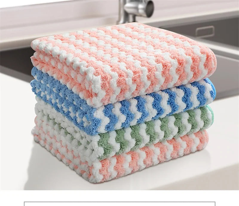 3/5 pieces of microfiber cloth and lazy person absorbent cleaning Kitchen towel cloth for washing dishes tablecloth