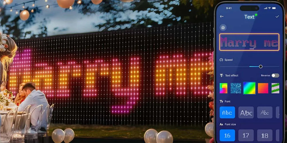 Smart LED Curtain Light APP Control RGB Dimmable DIY Pattern Music Valentine's Day Lighting for Home Holiday Party Decor