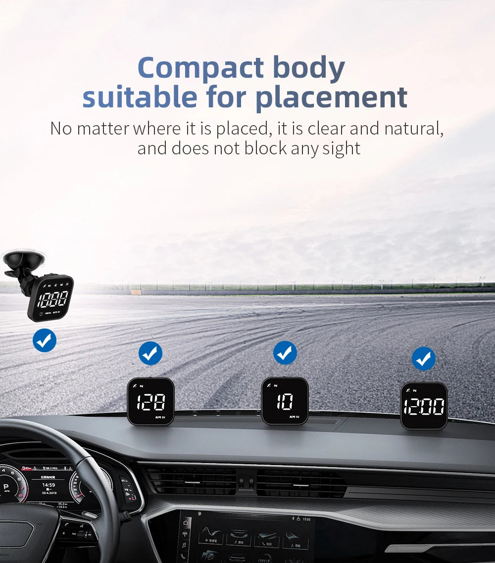 G4S GPS Smart Car LED Multifunctional Head Up Display For HUD GPS Speed MPH KMH Time Compass Speedometer With Overspeed Alarm
