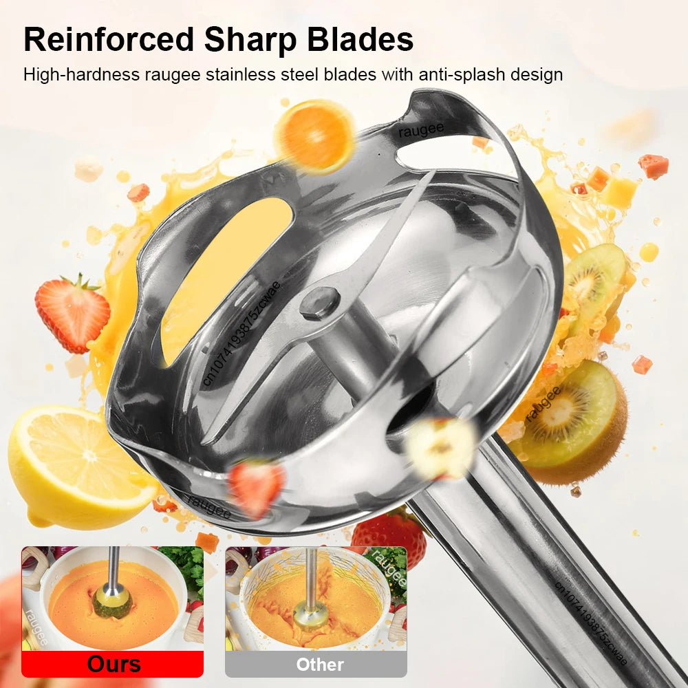 4 in 1 Blender Handheld Electric Mixer Machine Meat Vegetable Garlic Chopper Egg Beater Kitchen Blender for Soup Smoothie Puree
