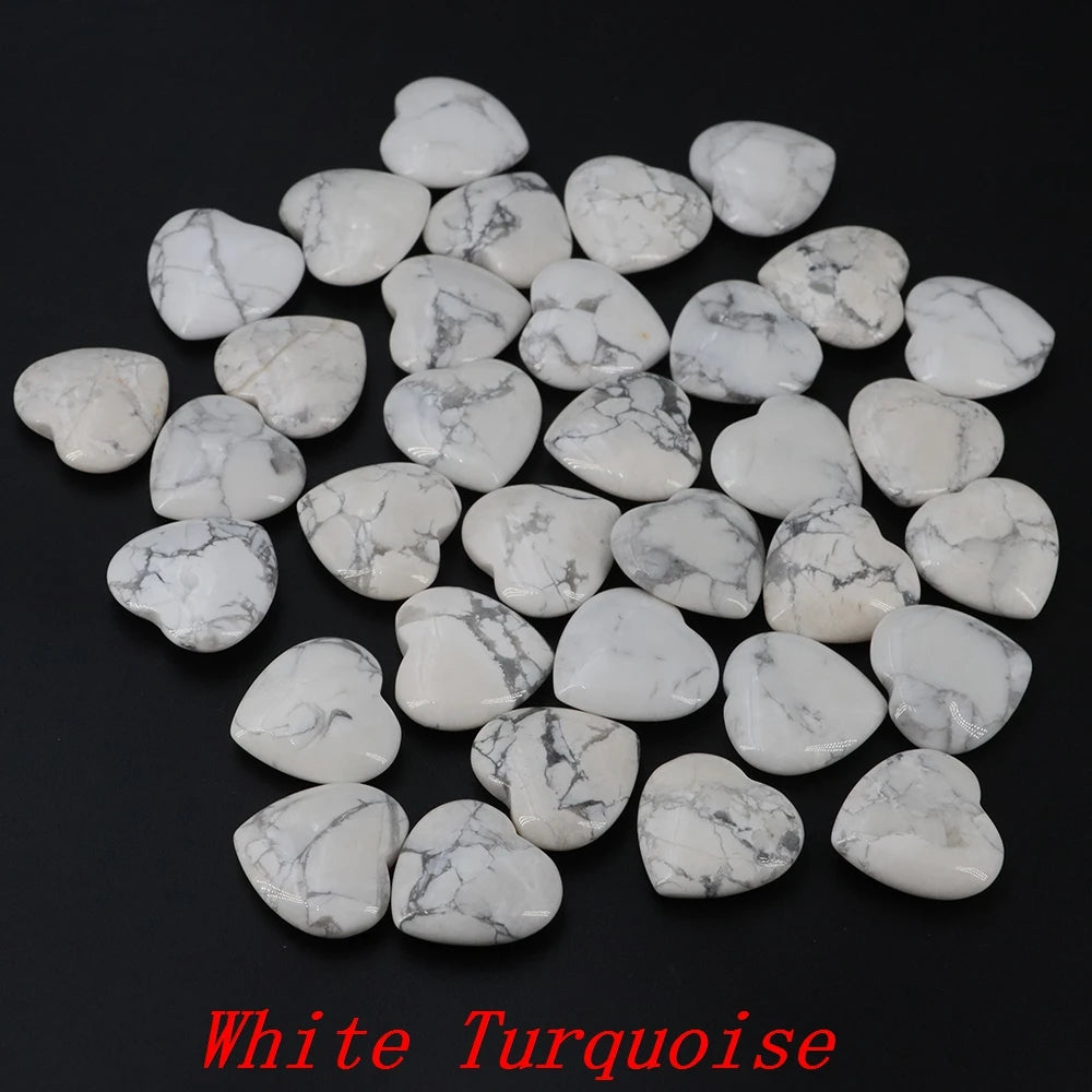 Lots Wholesale Gem Heart Shape LOVE 20MM Natural Crystal Amethyst Agate Bead Healing Reiki Natural Stone Gift Supplies