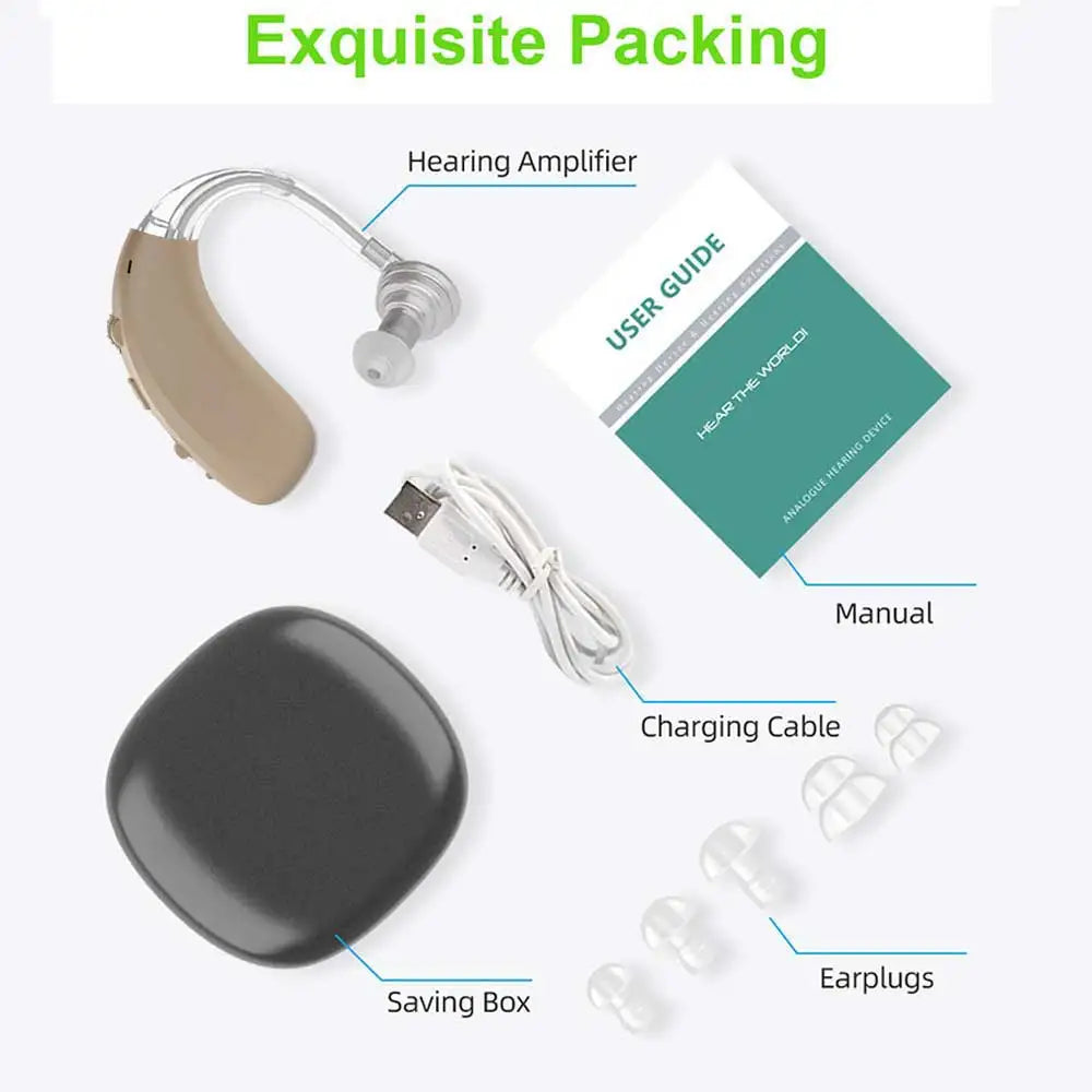 Bluetooth Hearing Aid Amplifiers USB Charge Hearing Aids Audifonos Sound Devices Volume Control Adjustable Tone Loss Ompensation