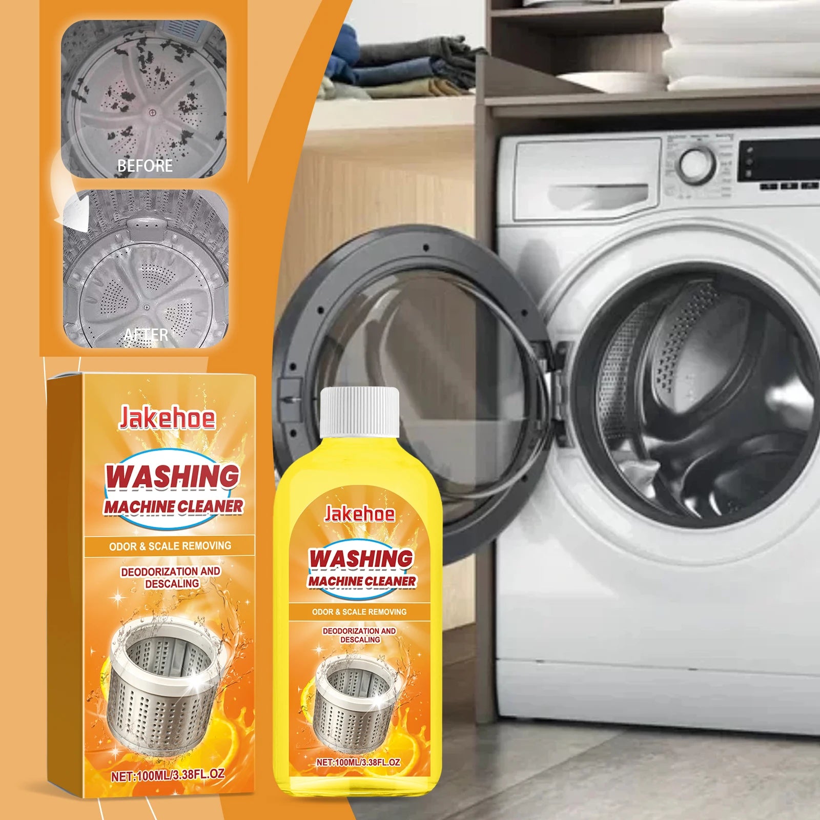 Washing Machine Cleaner Eco-Friendly Deep Cleaning Liquid Washer Cleaner Deodorizer Detergent Washing Machine Cleaning Liquid