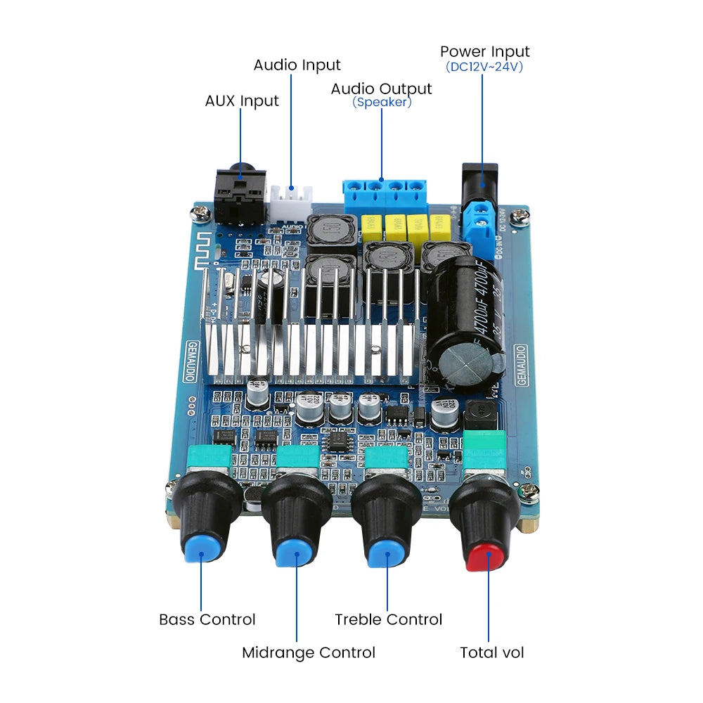 AIYIMA Audio TPA3116 50Wx2 Bluetooth Amplifier Board HiFi Power Amplifiers Digital Sound Amplificador Stereo Home Audio Amp