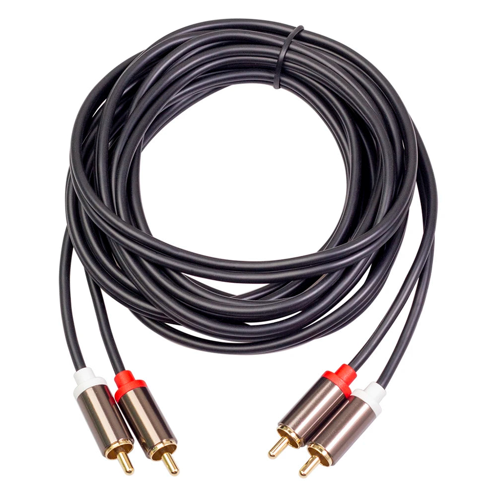 Audio Cord Audio Cable Male to Male 1m 2m 3m 2 RCA to 2 RCA Cable Cord Microphone Mixer for Home Theater DVD TV