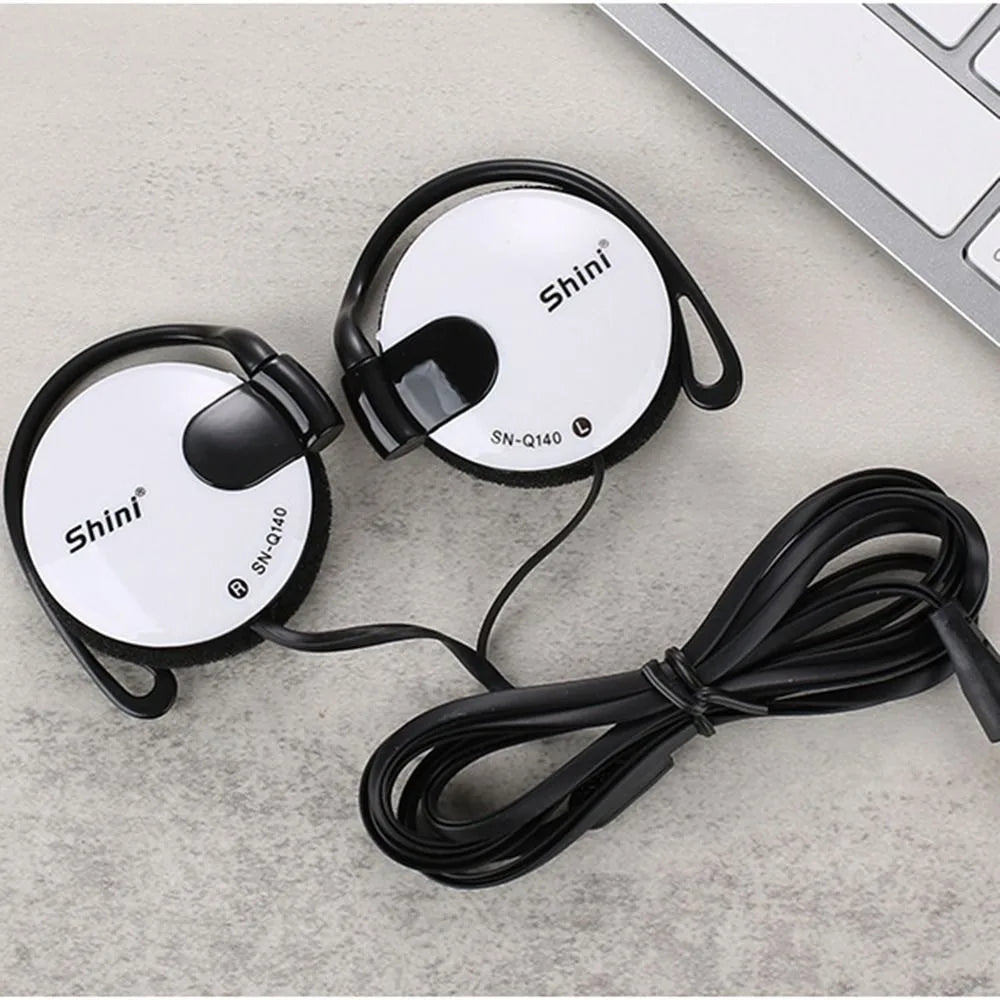 3.5mm Wired Bass Headphones Ear Hook Headset Sports Music Game Wired Earpiece For Mp3 Computer Mobile Telephone