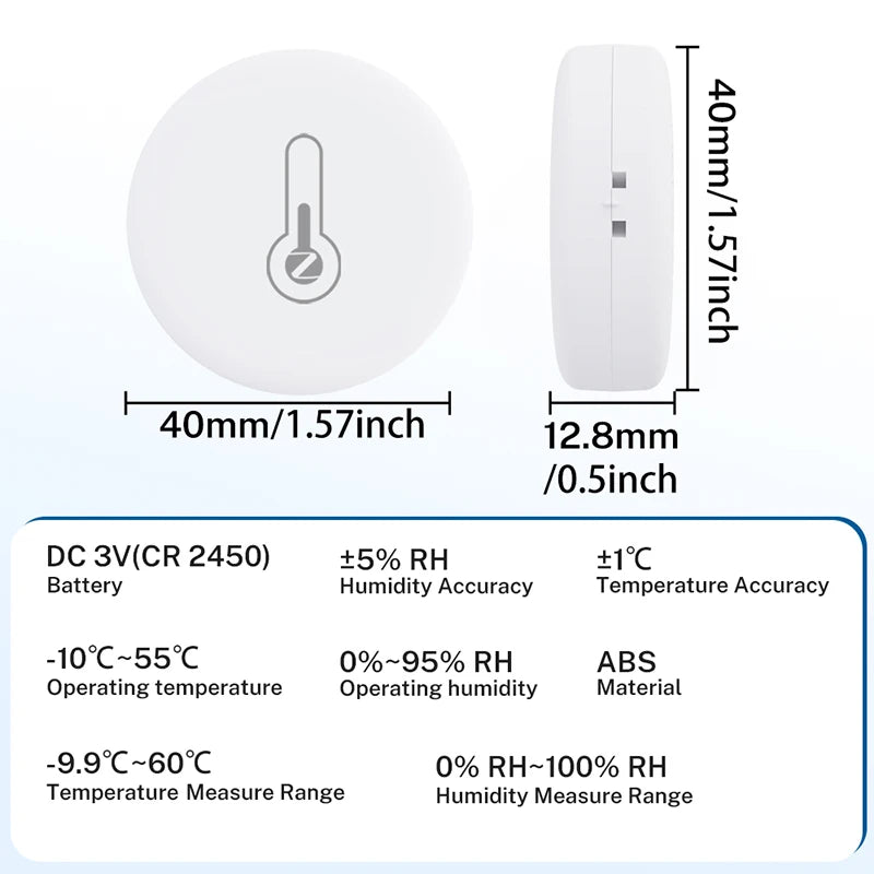 Smart Zigbee 3.0 Temperature Humidity Sensor App Remote Control Thermometer Monitor Works With EWelink Zigbee2Mqtt ZHA Alexa