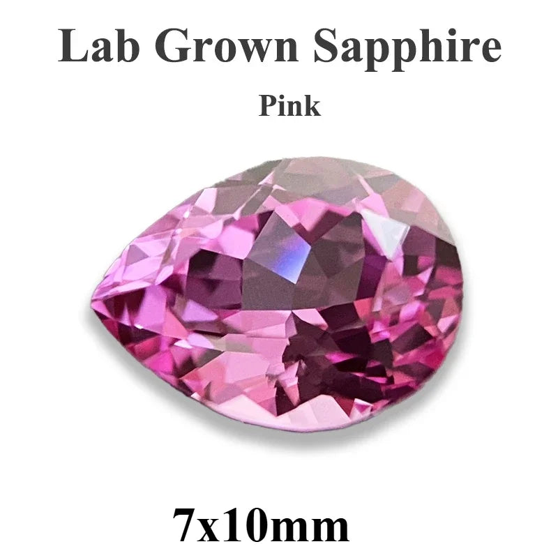 Lab Grown Sapphire Pear Cut Multiple Colors Available VVS1 Gemstone DIY Jewelry Making Materials with Selectable Certificate