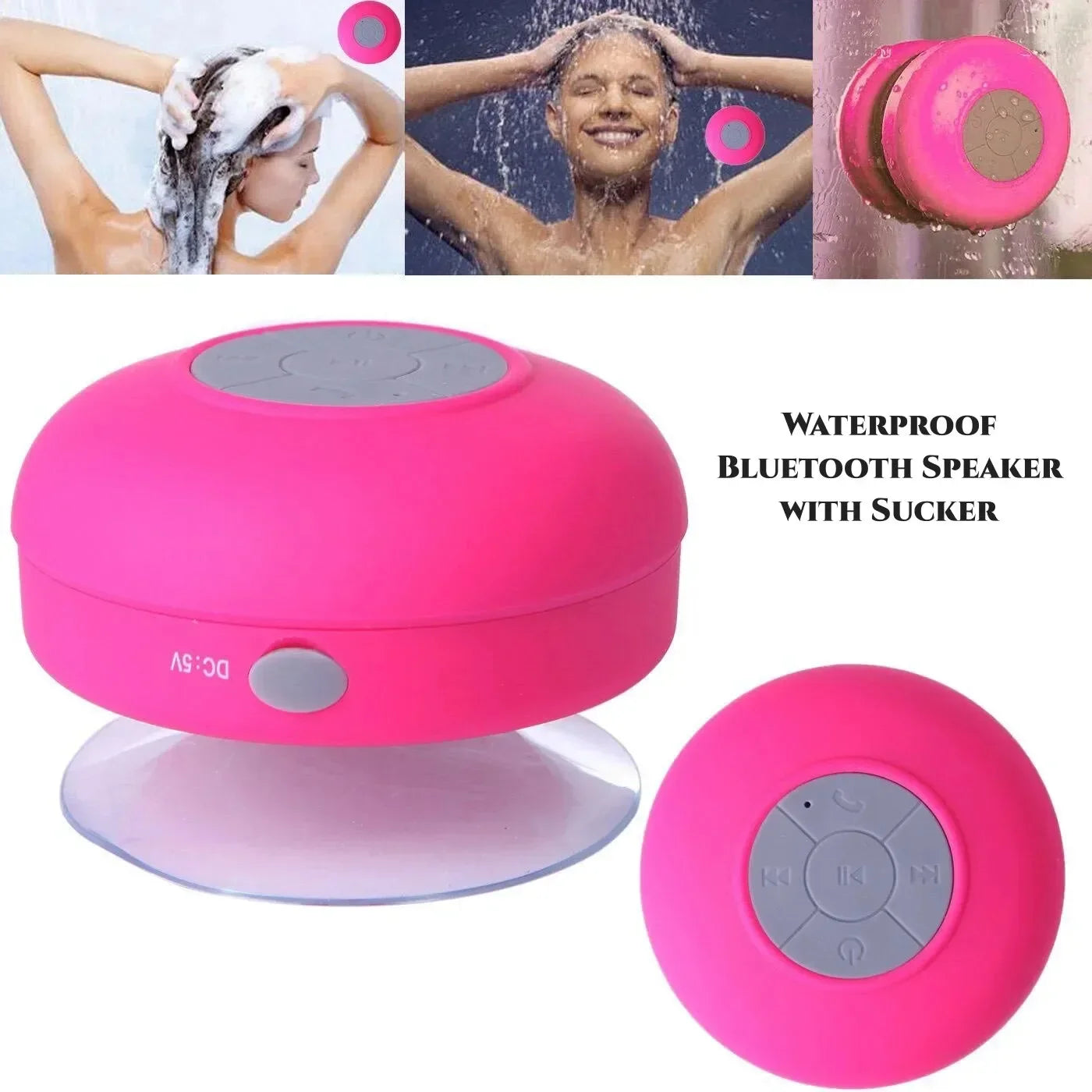 Portable Wireless Bluetooth Speaker Audio Waterproof Easy-Access Control Buttons Music Player for Office Car Home Shower Speaker
