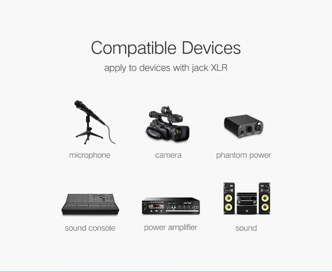 XLR Cable Audio Line 3Pin XLR Male to Female Microphone Extension Cable for Mixer Amplifiers Sound Cannon Balanced XLR Cable