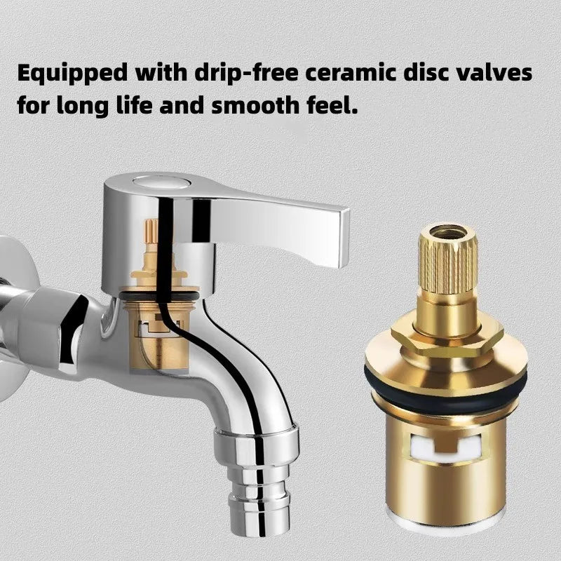 Washing Machine Tap 4-point Interface Double Ended Brass Faucet Mop Pool Expansion Faucet Multifunctional Bathroom Accessories