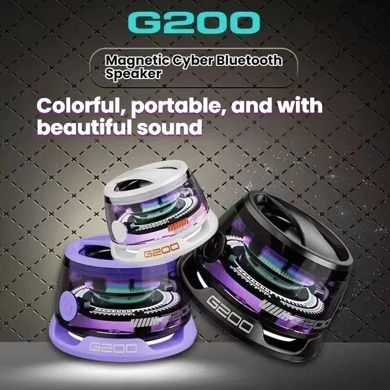 Portable Bluetooth Speaker HECATE G200 RGB Lighting Magnetic Speaker BT5.3 Mini Sound Box 7 Hours Playback Phone Holder