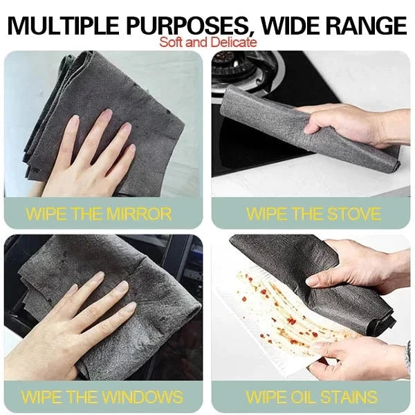No Trace Cleaning Cloths Miracle Microfiber Cloth glass cleaning magic cloth Tableware Rag Home Cleaning Towel for Kitchen 5Pcs