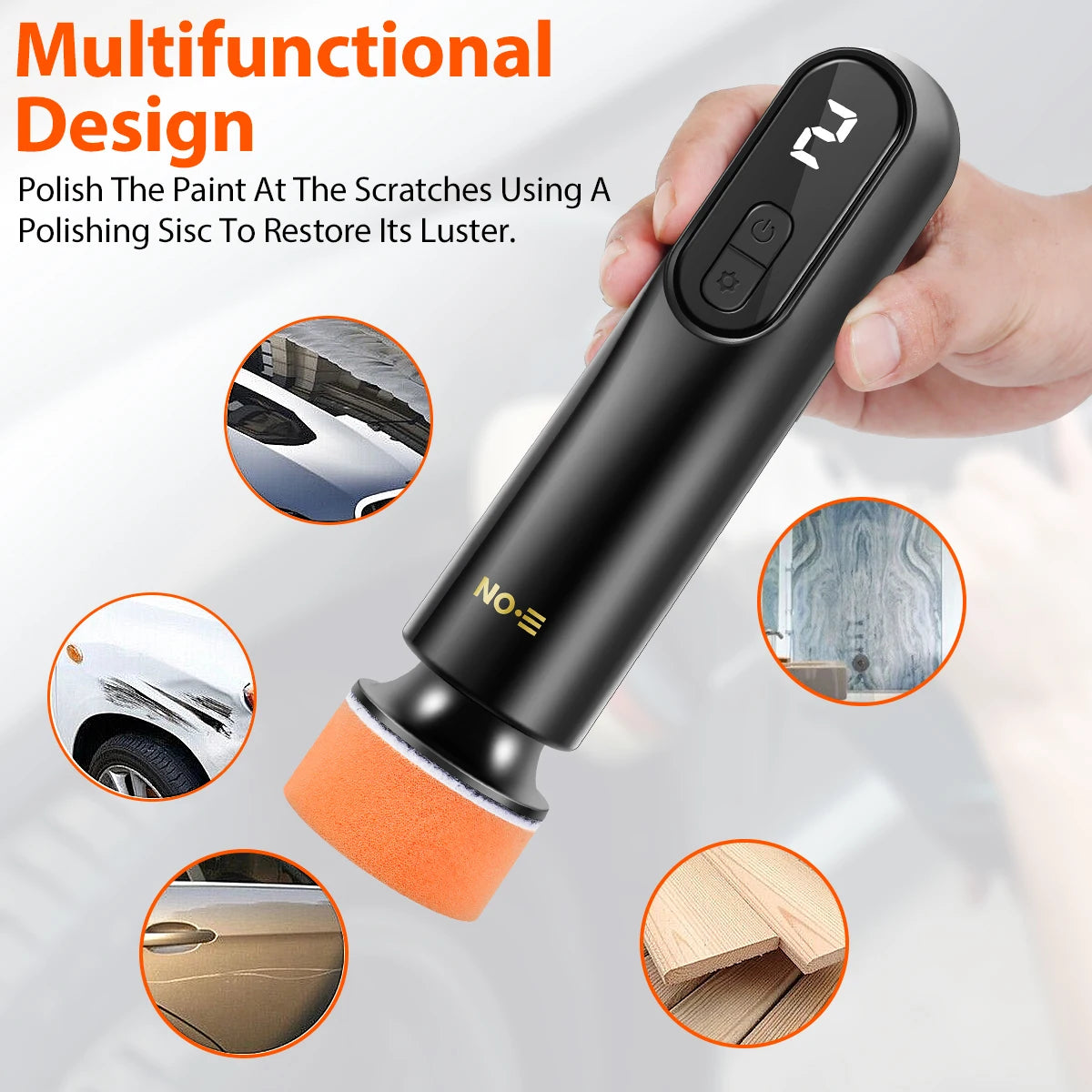 Car Polisher Handheld Wireless Polisher Car Polishing Waxing Machine Power Tool for Car Body Cleanig Waxing Repair