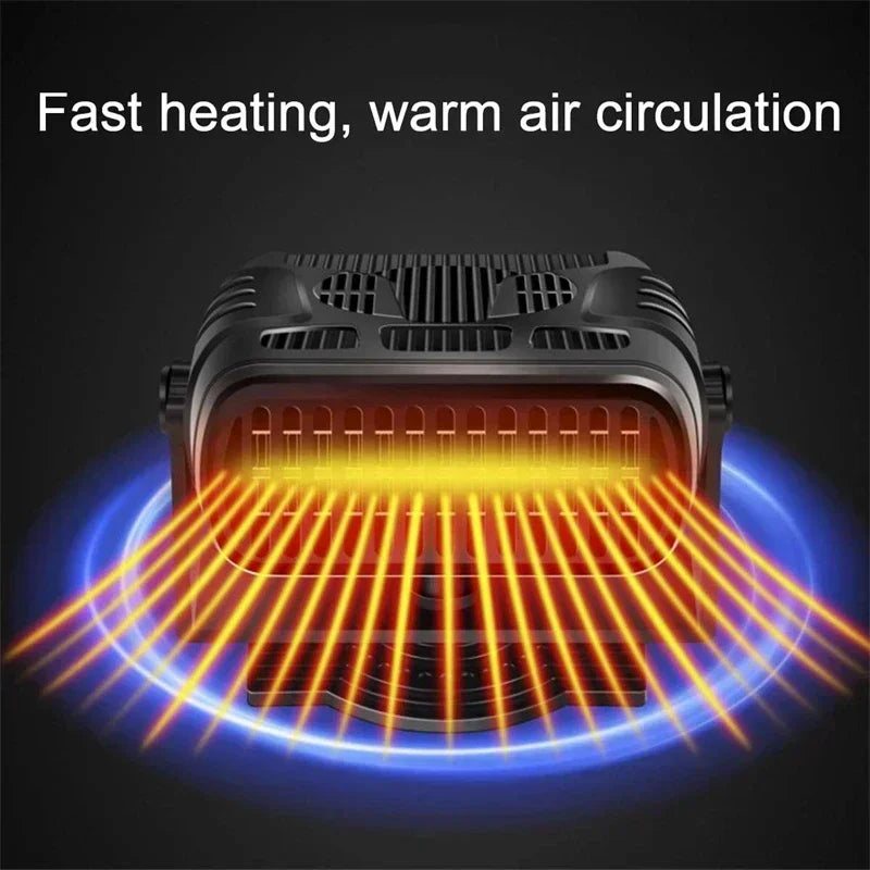 12/24V Car Heater 2 in 1 Car Cooling & Heater Fan Car Windshield Fast Heating Defrost Defogger Electric Heating Dryer Demister