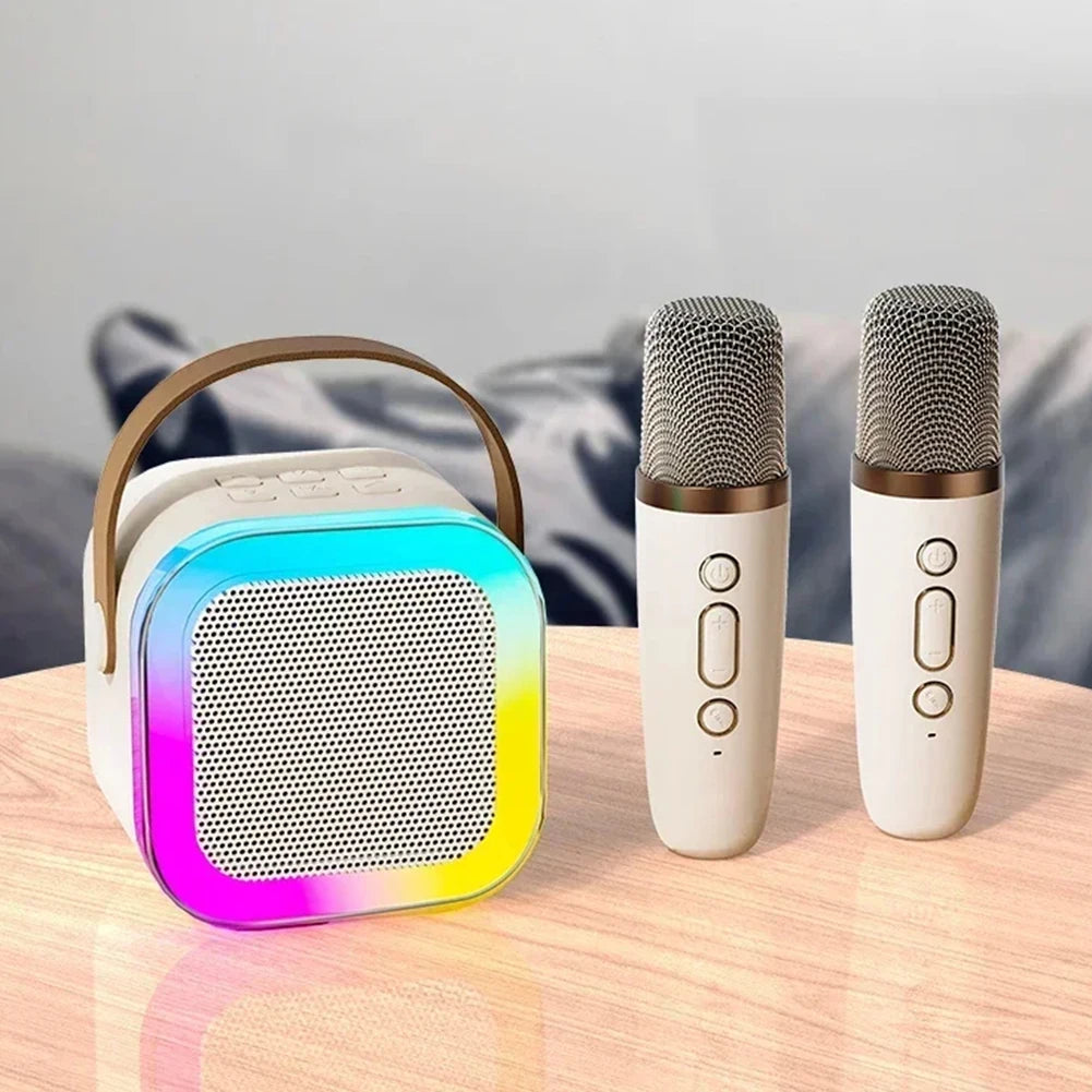Hot K12 Bluetooth Speaker Portable Home Cute Karaoke Mini Wireless Audio with 1/2 Microphone K Song Family Singing Machine