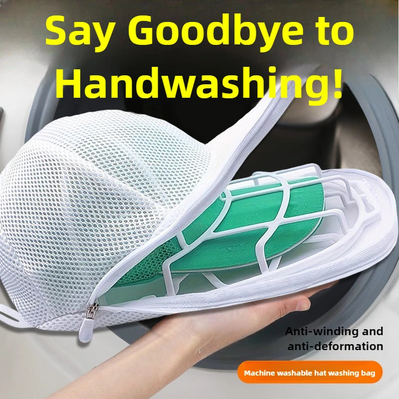 Baseball Cap Washer Bag for Washing Machine | Anti-Deformation Hat Cleaning Cage Frame Holder Home Laundry Guard Support