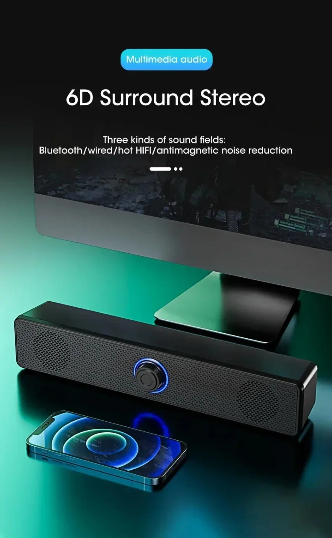 VIKEFON K2852 Series Home Theater Sound Svstem BT 3D Surround Soundbar PC Speaker For TV Soundbar Box Subwoofer Stereo Music Box