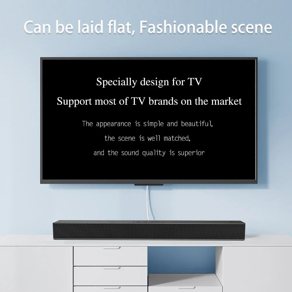 Rsionch Home Theater TV Speakers Wall-mount Speaker Wireless Soundbar FM Radio TV Optical Speaker for TVs Smartphone USB input